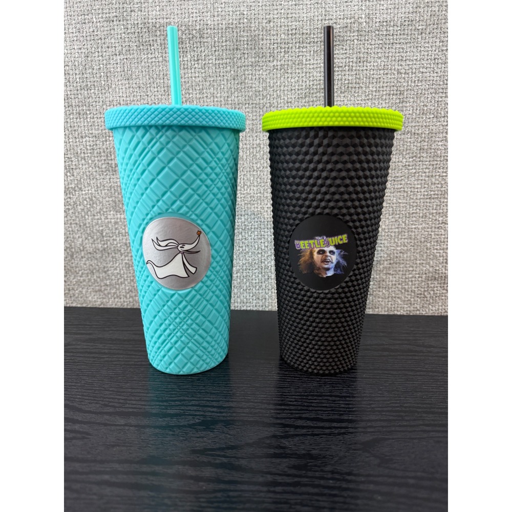 Disney Nightmare Before Christmas Zero & Beetlejuice 20oz Textured Tumbler Set